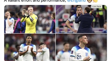 Meski kalah, performa Inggris tetap pantas diacungi jempol. Foto: Twitter