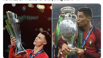 Akun ini menilai Ronaldo adalah yang terbaik sepanjang masa sebagai pemain sepakbola. Foto: Twitter