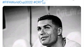 Jangan menangis karena sudah selesai, tersenyumlah karena sudah terjadi. Karir luar biasa, selalu menjadi teladan. Kami diberkati lahir di era yang saa denganmu. Terima kasih untuk semuanya, Cristiano, sebut akun ini. Foto: Twitter