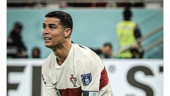 Dalam 5 penampilannya di Piala Dunia, sayangnya memang Ronaldo tidak bisa mencetak gol di babak knock out. Foto: Twitter