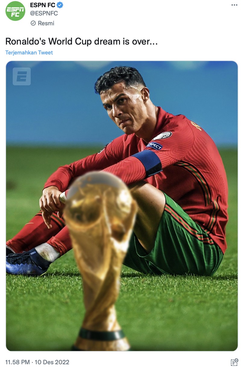 Meme Cristiano Ronaldo vs Lionel Messi di Piala Dunia 2022