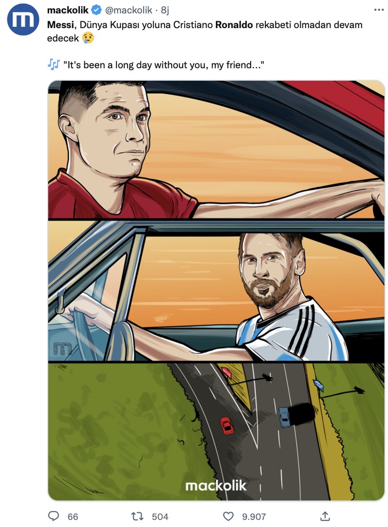 Meme Cristiano Ronaldo vs Lionel Messi di Piala Dunia 2022