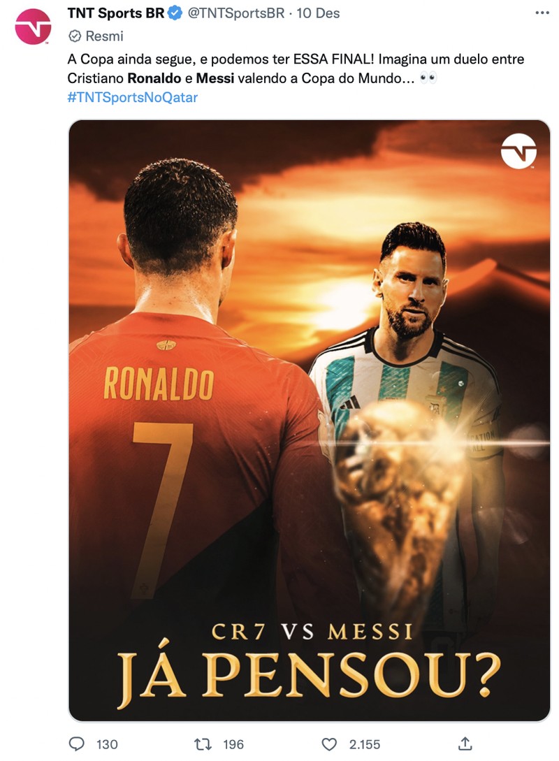 Meme Cristiano Ronaldo vs Lionel Messi di Piala Dunia 2022