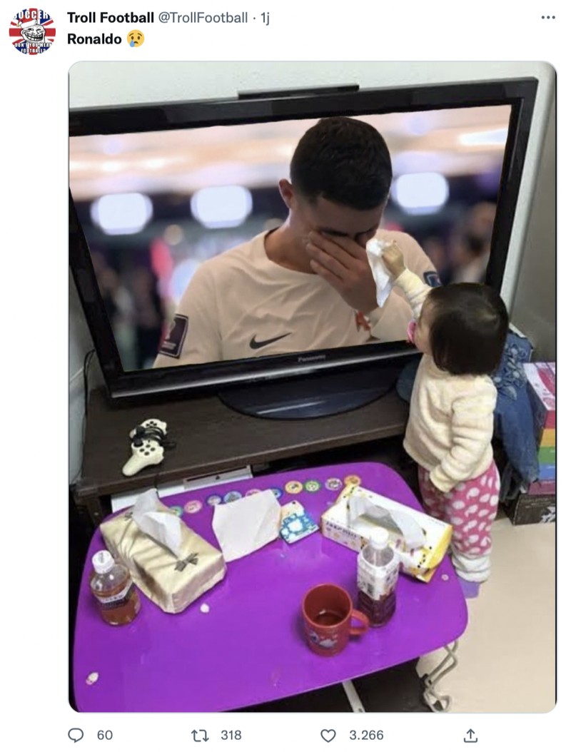 Meme Cristiano Ronaldo vs Lionel Messi di Piala Dunia 2022