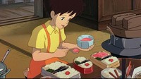 Hidangan bento sudah menjadi budaya kuliner di Jepang. Lewat film My Neighbor Totoro, terdapat banyak animasi bento dengan berbagai lauk yang enak. Foto: Studio Ghibli