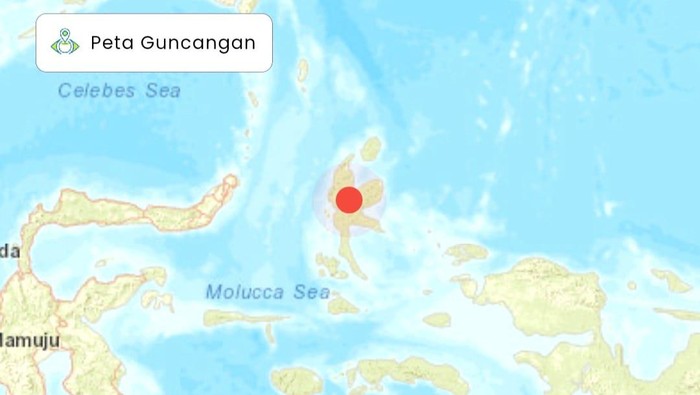 Gempa Halmahera Barat magnitudo  (M) 4,6.