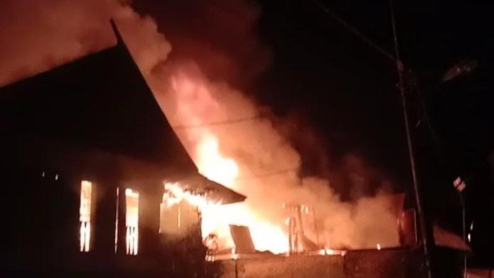 Kebakaran di Benteng Somba Opu, Gowa.