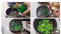 Manusia seribu satu akal cocok disematkan pada netizen yang satu ini. Kehabisan brokoli di rumahnya membuat dirinya berkreasi dengan kembang kol yang dimasak dengan pewarna makanan hijau. Foto: Bored Panda