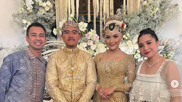 Nagita Slavina menghadiri pernikahan Kaesang dan Erina Gudono