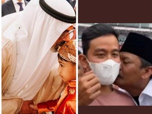 Saat Netizen Sandingkan Foto Jan Ethes Dicium Putra MBZ-Gibran Disosor Relawan
