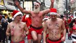 Rombongan Sinterklas Telanjang Dada Saat Ikut Lomba Lari di Budapest