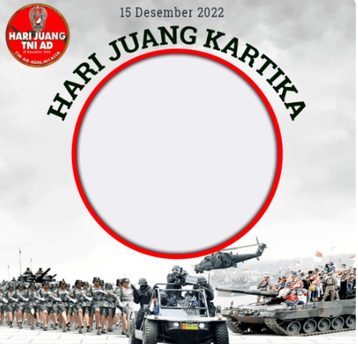 Twibbon Hari Juang Kartika 2022 sudah bisa diunduh agar bisa dipakai saat peringatan tanggal 15 Desember. Cek link download 30 twibbon Hari Juang Kartika 2022.