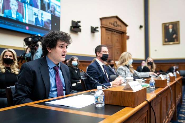Chief Executive Officer of FTX Trading Limited Sam Bankman-Fried WASHINGTON, DC - DECEMBER 8: Chief Executive Officer of FTX Trading Limited Sam Bankman-Fried speaks during a House Committee on Financial Services | Full Committee Hearing titled Digital Assets and the Future of Finance: Understanding the Challenges and Benefits of Financial Innovation in the United States on Capitol Hill on Wednesday, Dec. 08, 2021 in Washington, DC. (Photo by Jabin Botsford/The Washington Post via Getty Images)