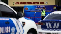 Deretan mobil polisi lalu-lintas (Polantas) sudah terpasang perangkat e-TLE.