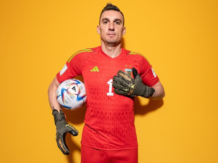 DOHA, QATAR - NOVEMBER 19: Franco Armani of Argentina poses during the official FIFA World Cup Qatar 2022 portrait session on November 19, 2022 in Doha, Qatar. (Photo by David Ramos - FIFA/FIFA via Getty Images)