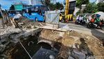 Hati-hati! Proyek Gorong-gorong di Gunung Sahari Bikin Jalan Menyempit
