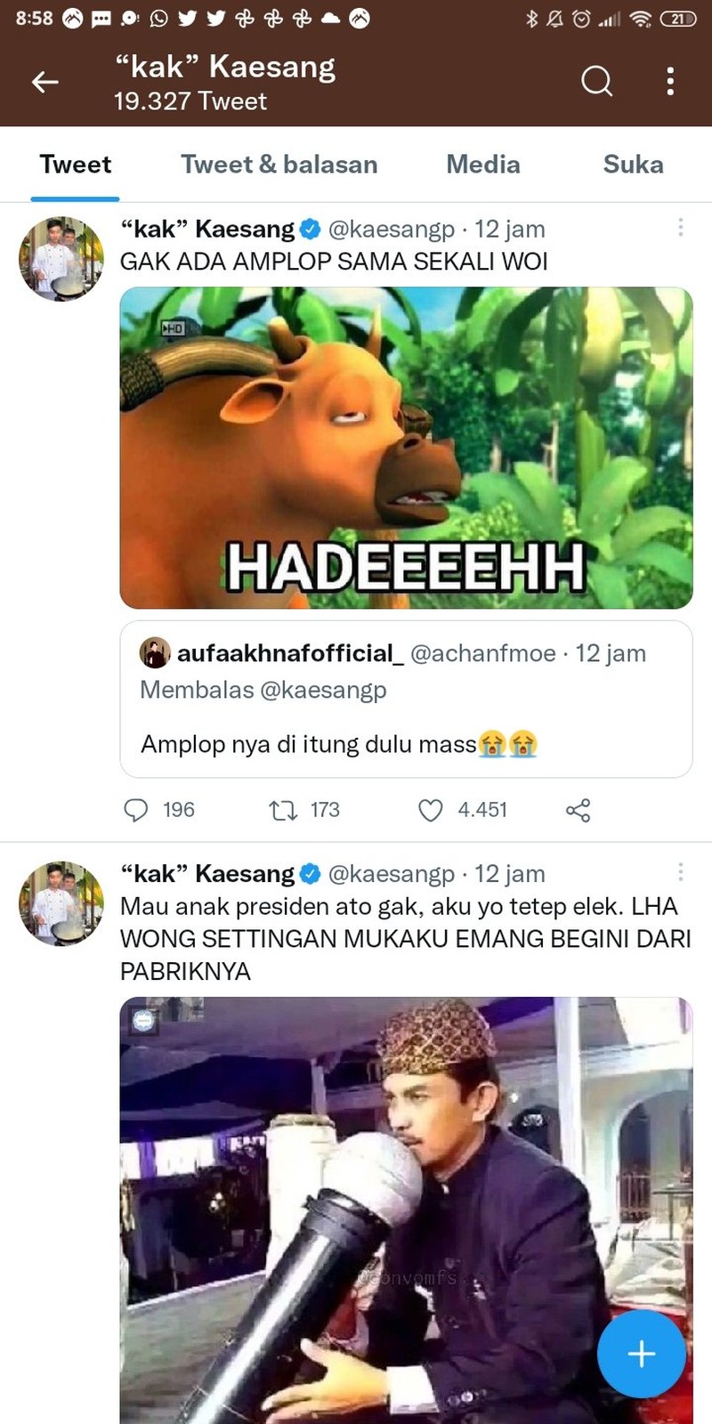 Kaesang Pangarep baru menikah dengan Erina Gudono dan disambut netizen dengan timbunan meme. Ini dia meme nikahan Kaesang dari warganet.