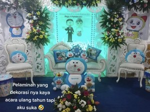 Viral Pernikahan Serba Doraemon di Bekasi, Undangannya bak Ultah Anak-anak
