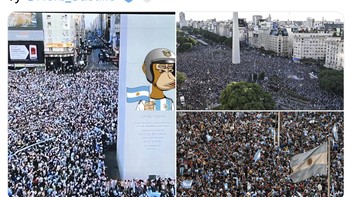 Warga Argentina benar-benar bersukacita merayakan hadirnya negaranya ke final Piala Dunia 2022. Foto: Twitter