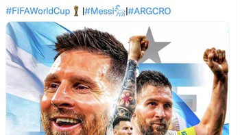 Lionel Messi menjadi pemain pertama yang mampu membukukan gol dan assist dalam 4 Piala Dunia berbeda. Foto: Twitter