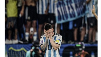 Tangis kebahagiaan dari seorang Lionel Messi, melaju ke final Piala Dunia 2022. Foto: Twitter