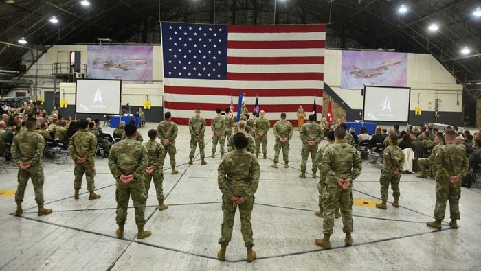 Soldiers attend the activation ceremony for a space-monitoring organisation - United States Space Forces Korea, set up aiming to keep an eye on North Koreas nuclear and missile activities, on December 14, 2022 in Pyeongtaek, South Korea. Song Kyung-Seok/Pool via REUTERS