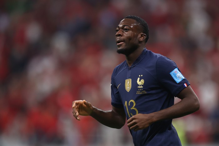 1245617071 AL KHOR, QATAR - DECEMBER 14: Youssouf Fofana of France during the FIFA World Cup Qatar 2022 semi final match between France and Morocco at Al Bayt Stadium on December 14, 2022 in Al Khor, Qatar. (Photo by James Williamson - AMA/Getty Images)