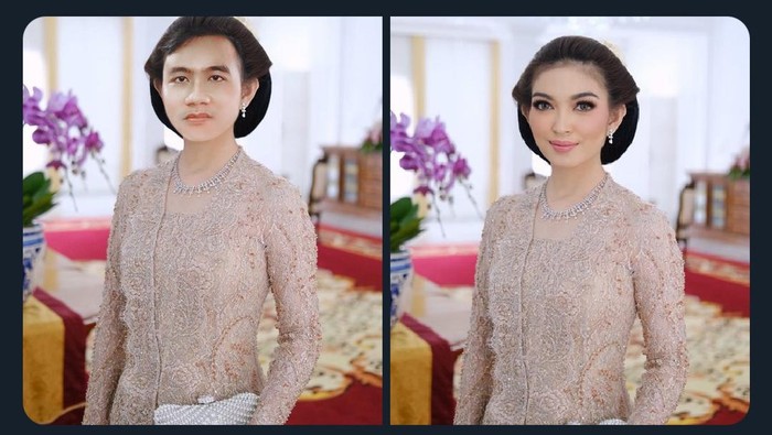 Gibran Rakabuming Raka posting foto berkebaya dan berkonde, Kamis (15/12/2022).
