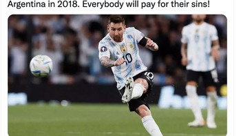 Argentina sudah mengalahkan Kroasia sebagai balas dendam kekalahan di 2018, apakah Prancis juga akan dikalahkan? Foto: Twitter