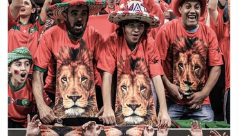 Semangat tinggi dan kreativitas fans Maroko pun dipuji. Foto: Twitter