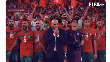 Sungguh perjalanan Maroko di Piala Dunia kali ini tidak akan bisa dilupakan. Foto: Twitter