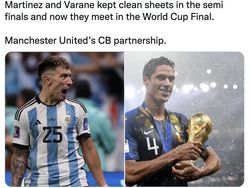 Fans MU Bingung Dukung Varane atau Martinez di Final Piala Dunia