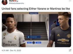 Fans MU Bingung Dukung Varane atau Martinez di Final Piala Dunia