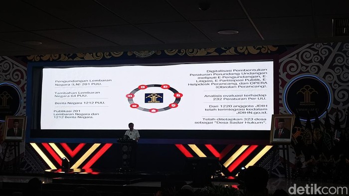Menkumham Yasonna Laoly mengatakan KUHP baru sebagai UU yang terbanyak libatkan ahli saat penyusunan. Dia mengatakan KUHP baru ini pencapaian dalam hukum RI. (Adrial Akbar/detikcom)
