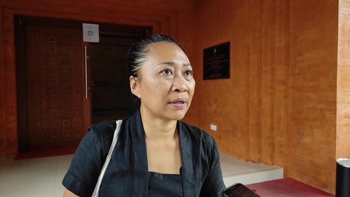 Politisi Niluh Putu Ary Pertami Djelantik atau Niluh Djelantik saat ditemui wartawan di Ditreskrimsus Polda Bali, Kamis (15/12/2022).