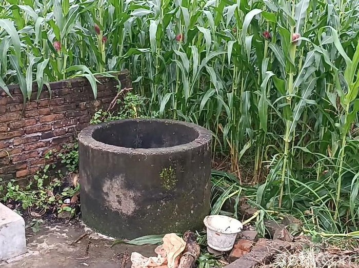 Sumur lokasi penemuan mayat pelajar wanita di Deli Serdang