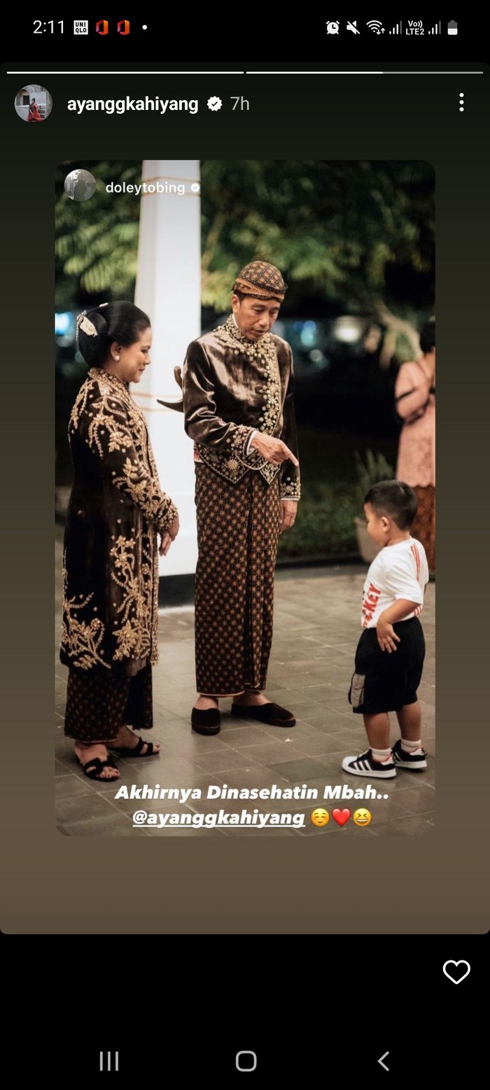 Kahiyang Ayu komentari foto Jokowi dan Al Nahyan. Kahiyang Ayu komentari foto Jokowi dan Al Nahyan. Foto diunggah pada Jumat (16/12/2022).