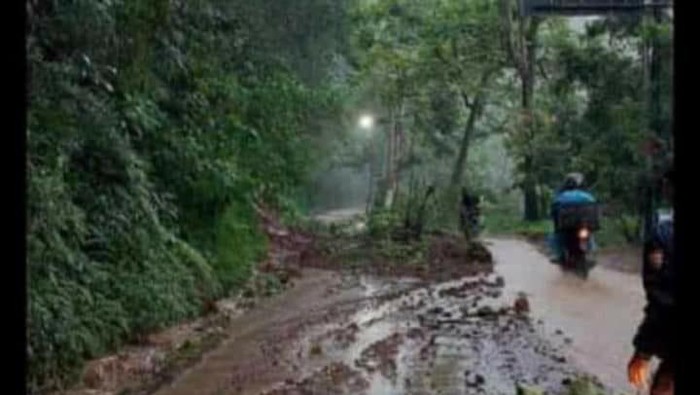 Longsor dan pohon tumbang di jalur wisata Lembang
