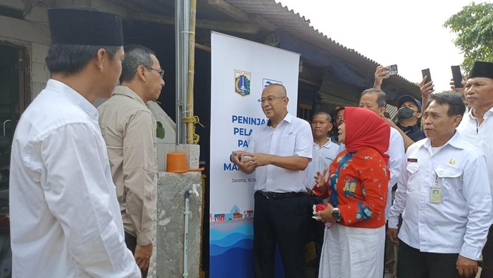 PAM Jaya akan bangun bak penampungan air komunal atau reservoir komunal di 9 titik rawan krisis air. (Tiara-detikcom)
