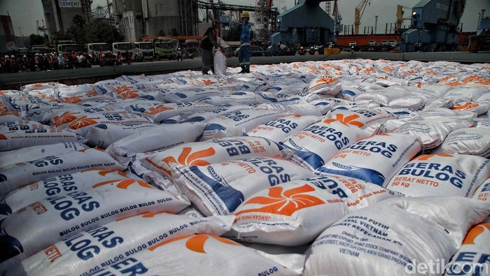 Pemerintah memberikan izin impor beras sebanyak 500 ribu ton kepada Bulog. Hari ini 5.000 ton beras asal Vietnam masuk lewat Pelabuhan Tanjung Priok, Jakarta.