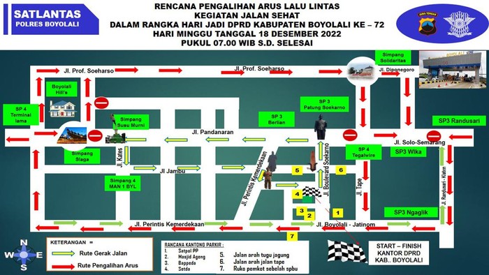 Pengalihan arus lalu lintas di Boyolali pada Minggu (16/12/2022).