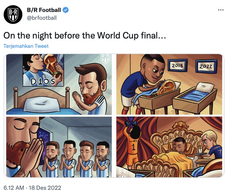 Netizen edit foto Lionel Messi yang akhirnya mengangkat trofi Piala Dunia 2022