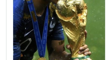 Di satu sisi, misi Argentina tentu tidak mudah, ada Kylian Mbappe Cs yang siap menjeggal dan membawa pulang lagi trofi itu ke Prancis. Foto: Twitter