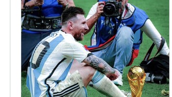 Di usianya yang sudah di ujung senja, tentu harapan meraih gelar Piala Dunia akan jadi perjalanan manis menutup karir di timnas Argentina. Foto: Twitter