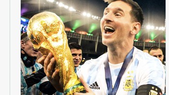 Sebab, dengan Argentina menjuarai Piala Dunia 2022, maka akan melengkapi status GOAT untuk Messi selama ini. Foto: Twitter