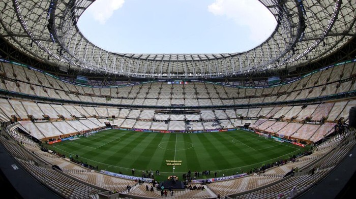 LUSAIL CITY, QATAR - DECEMBER 18: General view inside the stadium prior to the FIFA World Cup Qatar 2022 Final match between Argentina and France at Lusail Stadium on December 18, 2022 in Lusail City, Qatar. (Photo by Richard Heathcote/Getty Images)