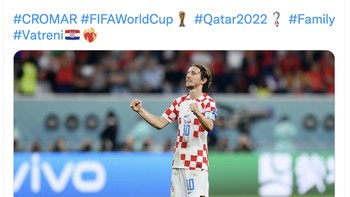 Hormat untuk Luka Modric yang menyokong Kroasia di Piala Dunia yang sangat mungkin terakhir untuk dia. Foto: Twitter