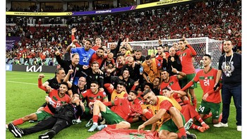 Dengan meraih juara 4, Maroko menjadi negara Afrika terbaik dalam sejarah Piala Dunia. Foto: Twitter