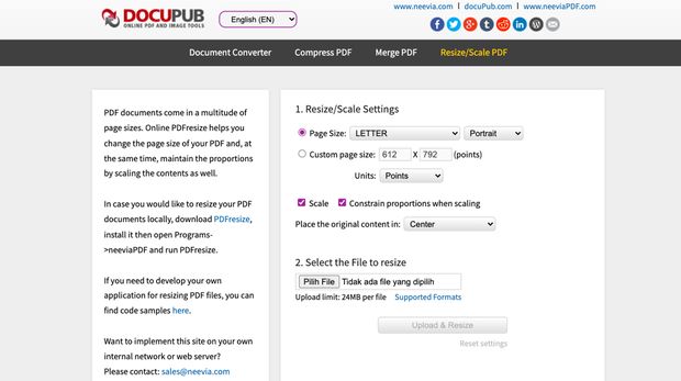 Cara memperbesar ukuran file pdf.