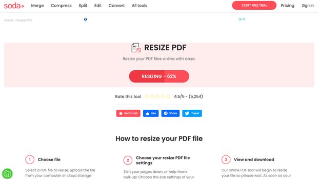 Cara memperbesar ukuran file pdf.